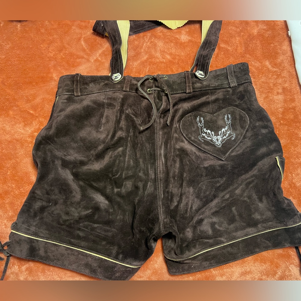Leather German Trachten Leaderhosen Trouser Shorts